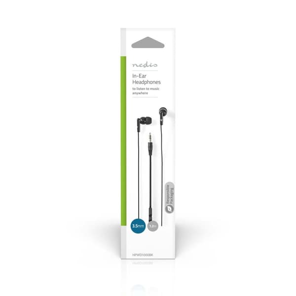 Nedis Langalliset Kuulokkeet | 3.5 mm | Kaapelin pituus: 1.20 m | Äänenvoimakkuuden Säätö | Musta