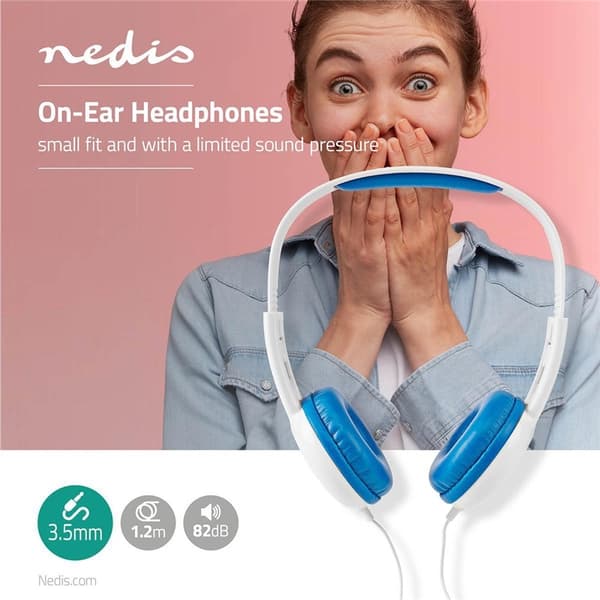 Nedis On-Ear Trådbundna Hörlurar | 3.5 mm | Kabellängd: 1.20 m | 82 dB | Blå