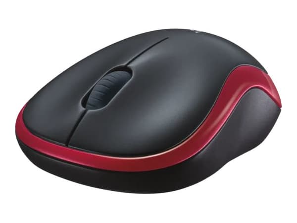 Logitech M185 Datamus Ambidextrous RF trådløs optisk 1000 DPI Sort, Rød
