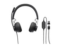 Logitech Zone Wired UC-hodesetthodebånd USB Type-C svart