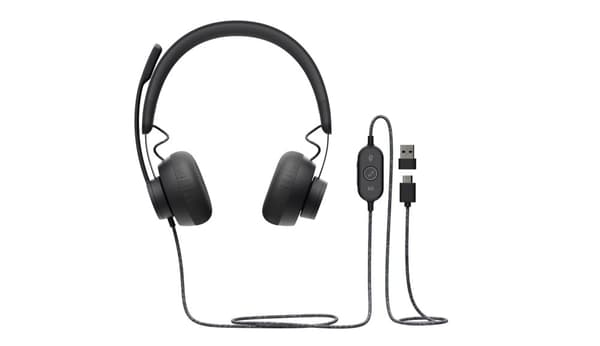 Logitech Zone Wired UC-hodesetthodebånd USB Type-C svart