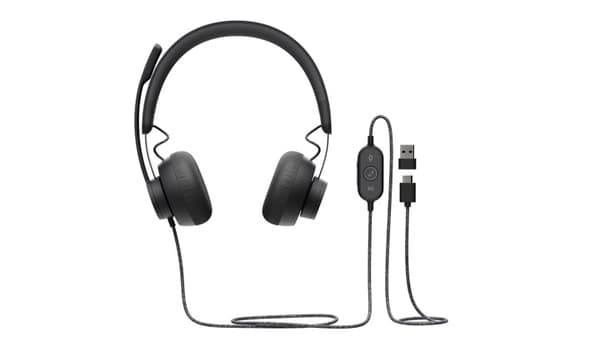 Logitech Zone Wired UC-hodesetthodebånd USB Type-C svart