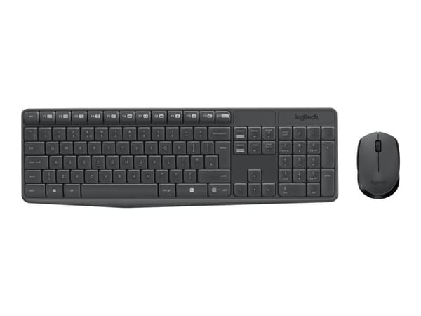 Logitech MK235 tangentbord RF Trådlös QWERTY Amerikanskt internationellt Grå