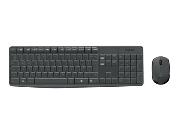 Logitech MK235 tangentbord RF Trådlös QWERTY Amerikanskt internationellt Grå
