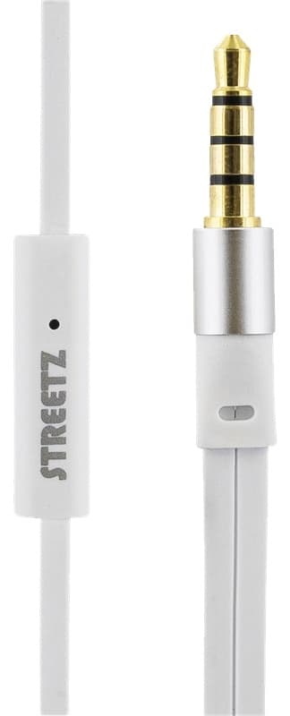 Streetz In-ear-hodetelefoner med mikrofon, media/svar-knapp, 3,5 mm, flokerfri