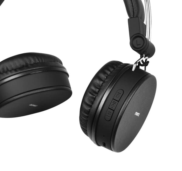 STREETZ Vikbart on-ear BT headset, 3.5 mm, svart
