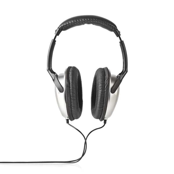 Nedis Over-Ear hodetelefoner med kabel | 3.5 mm | Kabellengde: 6.00 m | Volumkontroll | Sort / Sølv