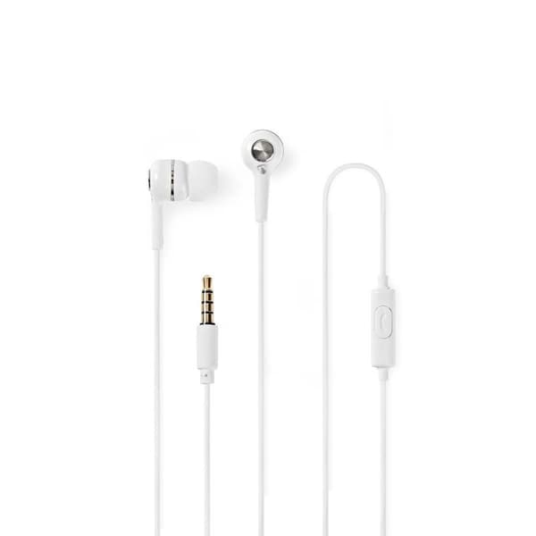 Nedis Kablede Hovedtelefoner | 3.5 mm | Kabellængde: 1.20 m | Indbygget mikrofon | Volumenkontrol | Hvid