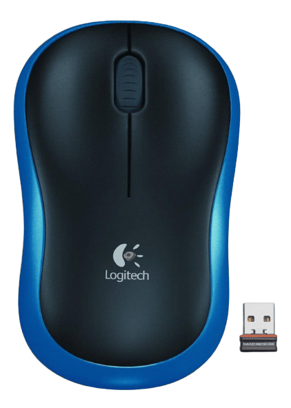 Logitech Trådløs mus M185 - blå Sort, Blå