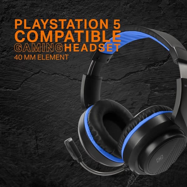 deltaco_gaming Hodesett for Sony Playstation 5, 2 m kabel, 40 mm element, svart