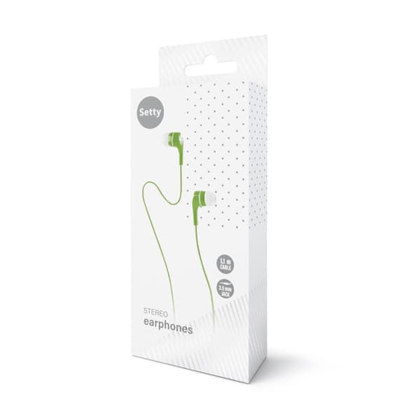 Setty Trådade In-Ear Hörlurar - 3,5mm, Grön