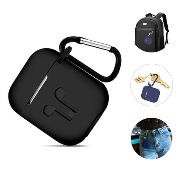 Silikonesæt til Airpods, silikoneetui, rem, silikoneørepropper, karabinhage, Mari