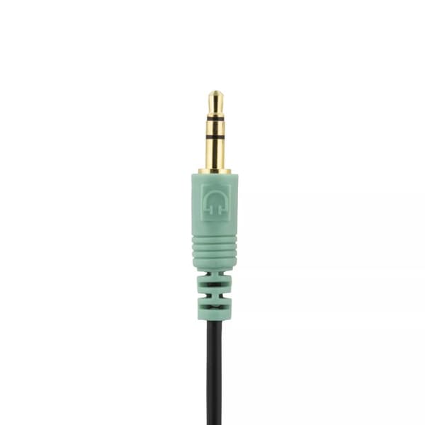 DELTACO høretelefoner, volumekontrol, 2,5m kabel, sort