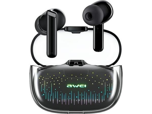 AWEI Bluetooth-kuulokkeet 5.3 T52 Pro TWS + telakointiasema musta/musta
