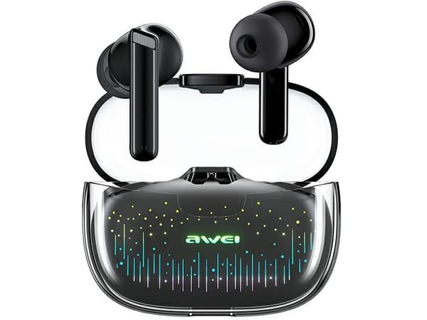 AWEI Bluetooth-kuulokkeet 5.3 T52 Pro TWS + telakointiasema musta/musta