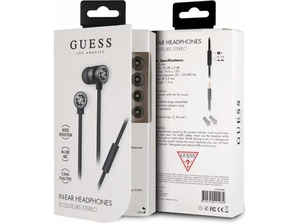 Guess hörlurar GUEPWIBK svart/silver /svart&silver 3.5mm