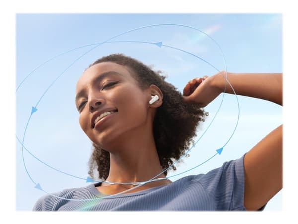 Soundcore Liberty 4 - True wireless-hodetelefoner med mikrofon - i øret - Bluetooth - aktiv støydemping - skyhvit