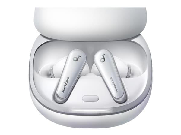 Soundcore Liberty 4 - True wireless-hodetelefoner med mikrofon - i øret - Bluetooth - aktiv støydemping - skyhvit