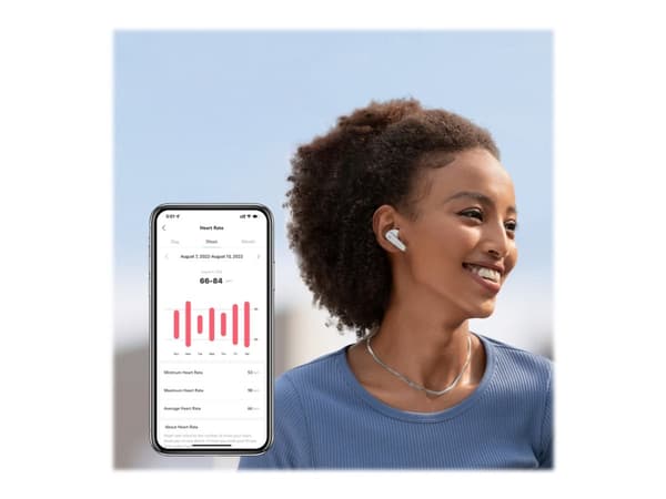 Soundcore Liberty 4 - True wireless-hodetelefoner med mikrofon - i øret - Bluetooth - aktiv støydemping - skyhvit