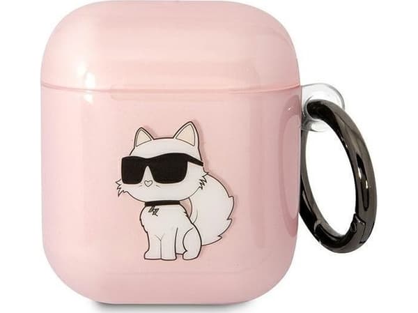 Karl Lagerfeld KLA2HNCHTCP Airpods 1/2 skydd różowy/pink Ikonik Choupette