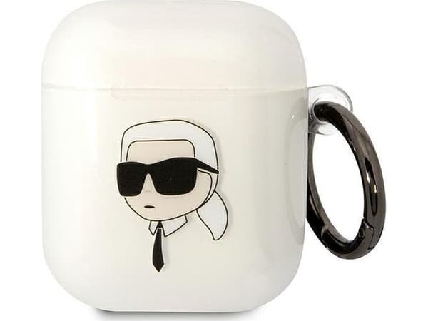 Karl Lagerfeld KLA2HNIKTCT AirPods 1/2 suojus läpinäkyvä Karl`s Head