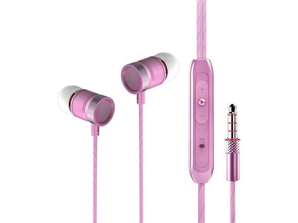 Headphones Somostel UNIVERSAL HEADPHONES SOMOSTEL 3.5 IN-EAR PINK SCJ03P AUTENTIC SOUND SMS-CS03