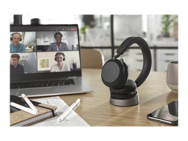 Jabra Office Trådlösa Hörlurar med Laddställ, Jabra Evolve2 75 Link380c Uc Stereo Black