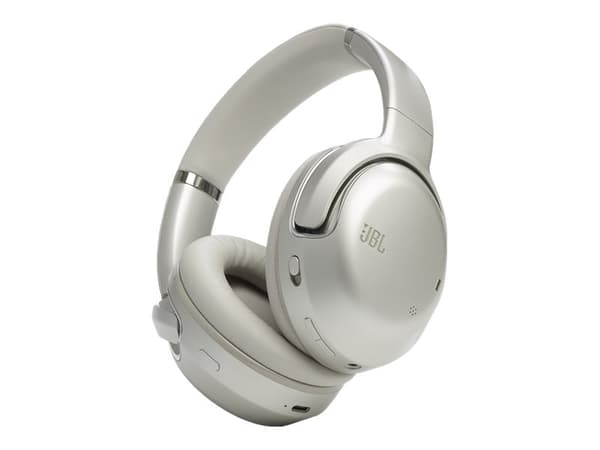JBL Tour ONE M2 - Hodetelefoner med mikrofon - full størrelse - Bluetooth - trådløs, kablet - aktiv støydemping - 3,5 mm jakk - champagne