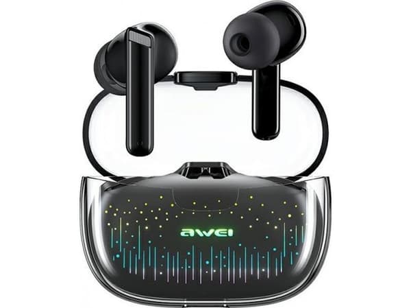 Awei AWEI Bluetooth 5.3 T50 Pro TWS hodetelefoner + dokkingstasjon svart/svart