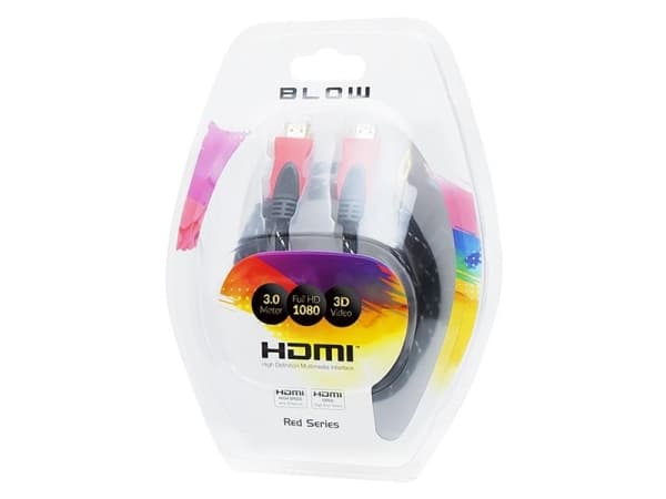 Blow HDMI - HDMI-kabel 3m rød (5900804001799)