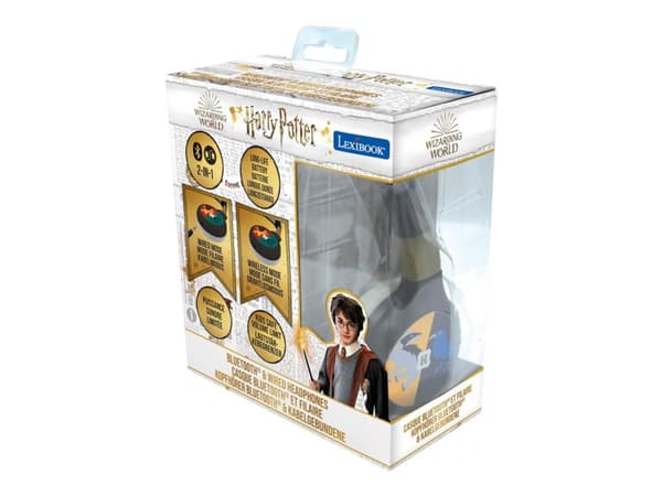 Lexibook Warner Harry Potter 2-in-1 - Hörlurar med mikrofon - fullstorlek - Bluetooth - trådlös, kabelansluten - 3,5 mm kontakt