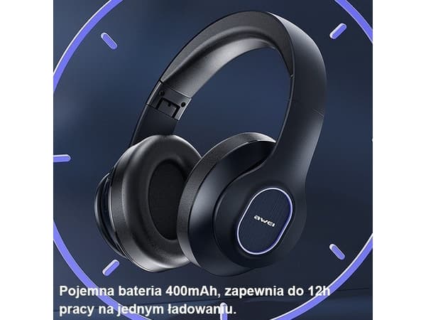 AWEI Bluetooth-hörlurar 5.3 T52 Pro TWS + dockningsstation svart/svart