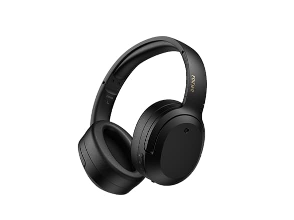 Edifier W820NB Plus - Hodetelefoner med mikrofon - full størrelse - Bluetooth - trådløs, kablet - aktiv støydemping - USB - lydisolerende - svart