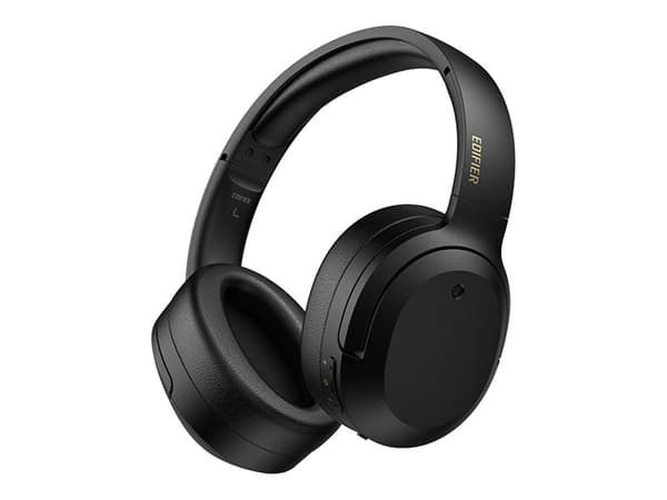 Edifier W820NB Plus - Hodetelefoner med mikrofon - full størrelse - Bluetooth - trådløs, kablet - aktiv støydemping - USB - lydisolerende - svart