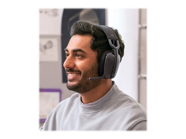 Logitech Zone Vibe Wireless - Hodesett - full størrelse - Bluetooth - trådløs - USB-C via Bluetooth-adapter - grafitt - Certified for Microsoft Teams