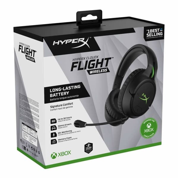 Gaming headset med mikrofon Hyperx CloudX Flight Sort/Grøn