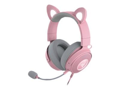 Razer Kraken Kitty V2 Pro - Hodesett - full størrelse - kablet - USB - lydisolerende - kvarts