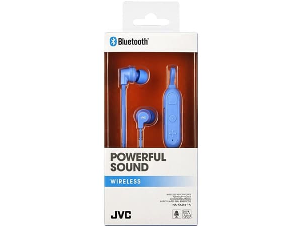 JVC HA-FX21BT - Ørepropper med mikrofon - i øret - Bluetooth - trådløs - blå