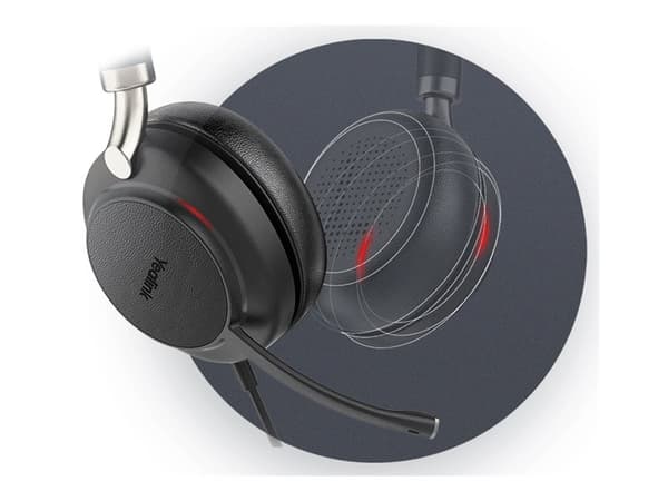 Yealink UH38 Mono - Headset - på örat - Bluetooth - trådlös, kabelansluten - USB - svart - UC-certifierad