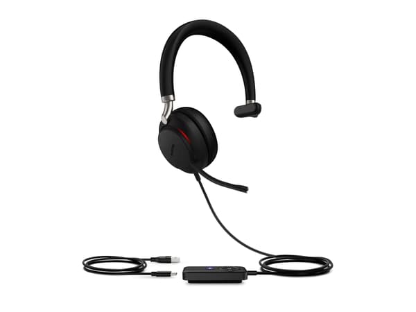 Yealink UH38 Mono - Headset - på örat - Bluetooth - trådlös, kabelansluten - USB - svart - UC-certifierad