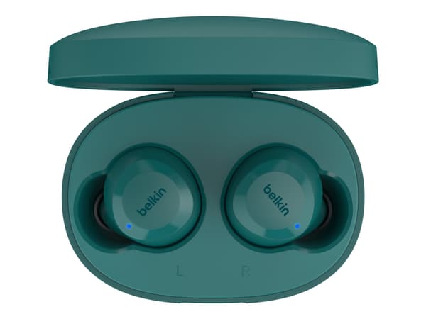 Belkin SoundForm Bolt - True wireless-hörlurar med mikrofon - inuti örat - Bluetooth - blågrön