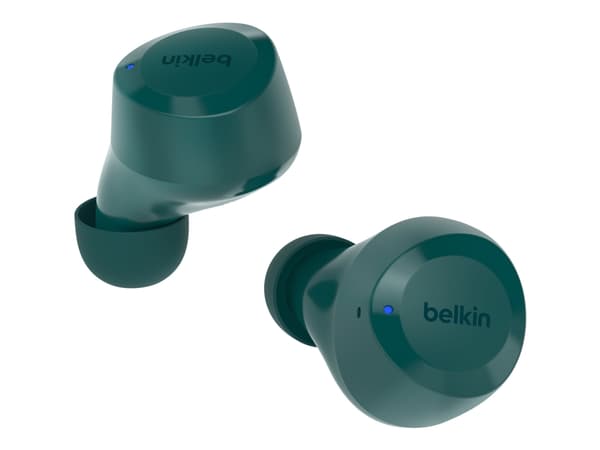 Belkin SoundForm Bolt - True wireless-hörlurar med mikrofon - inuti örat - Bluetooth - blågrön
