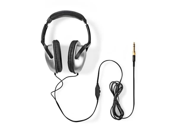 Nedis HPWD1201BK, Koblet med ledninger (ikke trådløs), Musikk, 20 - 20000 Hz, 300 g, Hodetelefoner, Sort, Sølv
