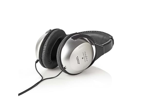 Nedis HPWD1201BK, Koblet med ledninger (ikke trådløs), Musikk, 20 - 20000 Hz, 300 g, Hodetelefoner, Sort, Sølv