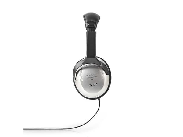 Nedis HPWD1201BK, Koblet med ledninger (ikke trådløs), Musikk, 20 - 20000 Hz, 300 g, Hodetelefoner, Sort, Sølv
