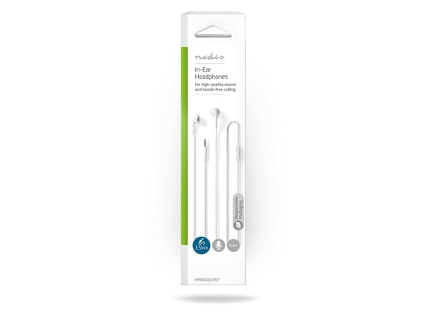 Nedis HPWD2021WT, Langallinen, Puhelut/Musiikki, 20 - 20000 Hz, 16 g, Kuulokkeet, Valkoinen
