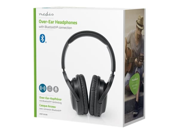 Nedis HPBT1201BK, Langallinen & langaton, Puhelut/Musiikki, 20 - 20000 Hz, 160 g, Kuulokkeet, Musta