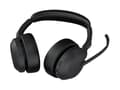 Miniatyrbilde 1 av 5: Jabra Evolve2 55 UC Stereo - Headset - på øret - Bluetooth - trådløs - aktiv støjfjerning - USB-A - sort - med opladningsstander - Zoom Certified, Ce
