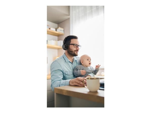 Jabra Evolve2 55 MS Stereo - Hodesett - on-ear - Bluetooth - trådløs - aktiv støydemping - USB-A - svart - Zoom Certified, Certified for Microsoft Te