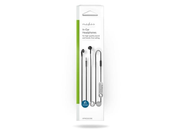 Nedis HPWD2021BK, Langallinen, Puhelut/Musiikki, 20 - 20000 Hz, 16 g, Kuulokkeet, Musta